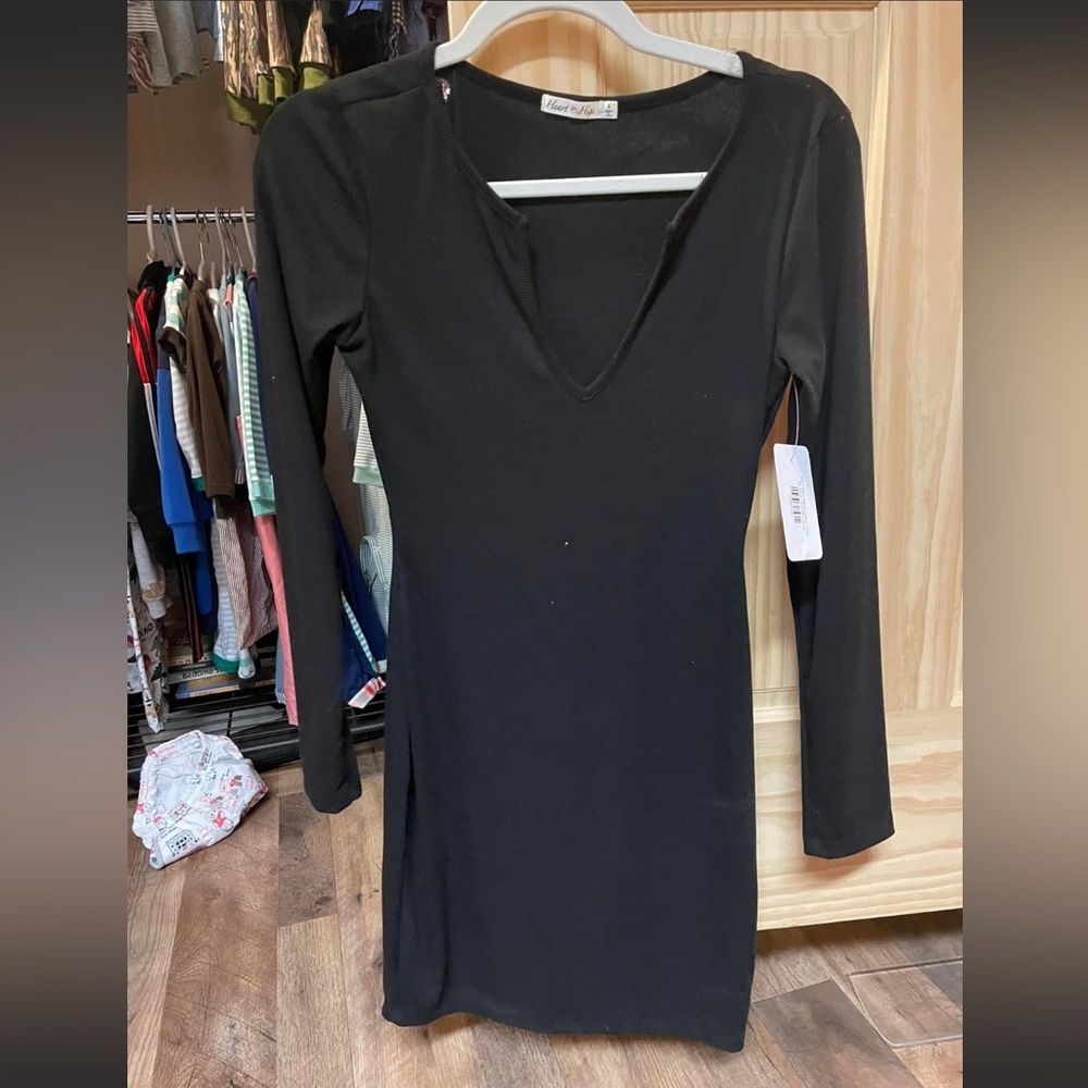Ribbed body con dress